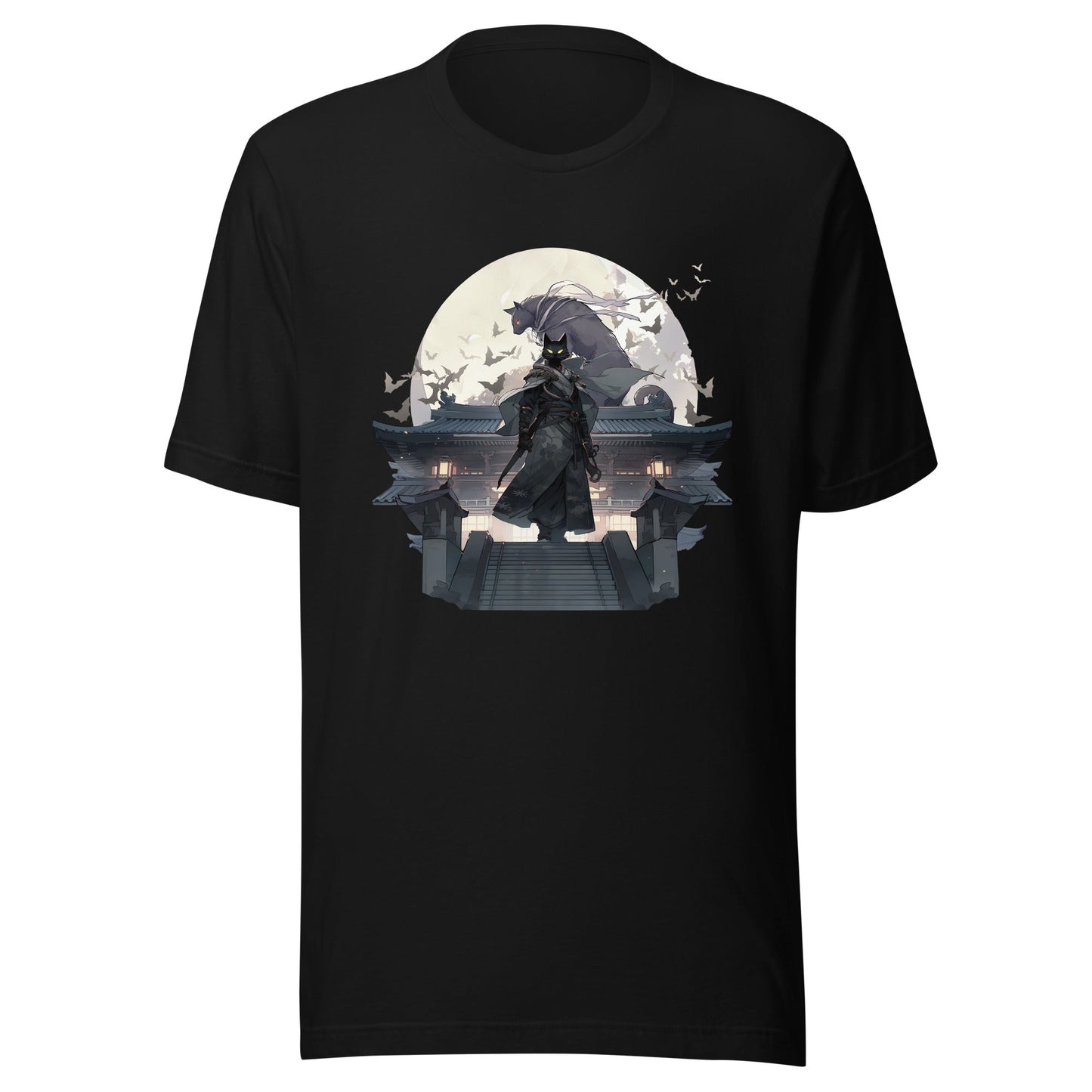 Black Cat Warrior Moon Shirt - Roll For Treasures