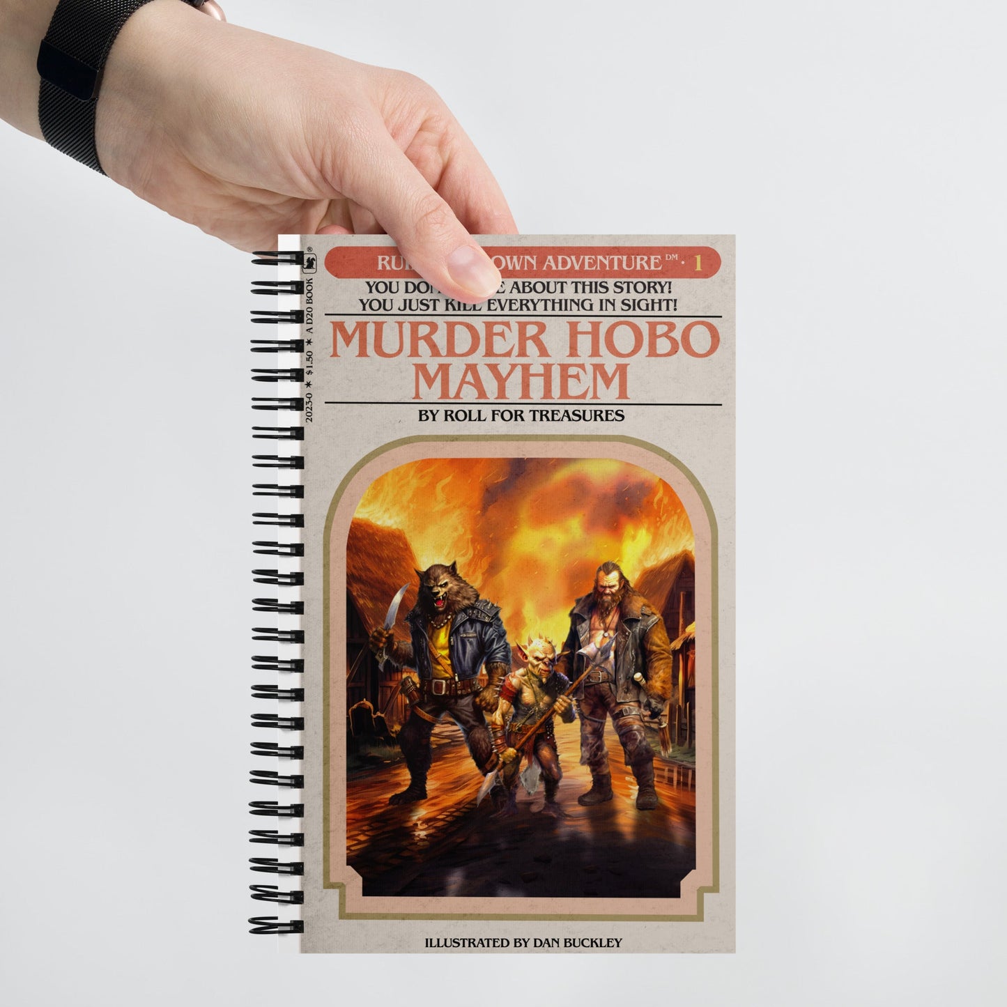 Murder Hobo Ruin Your Own Adventure Spiral notebook - Roll For Treasures