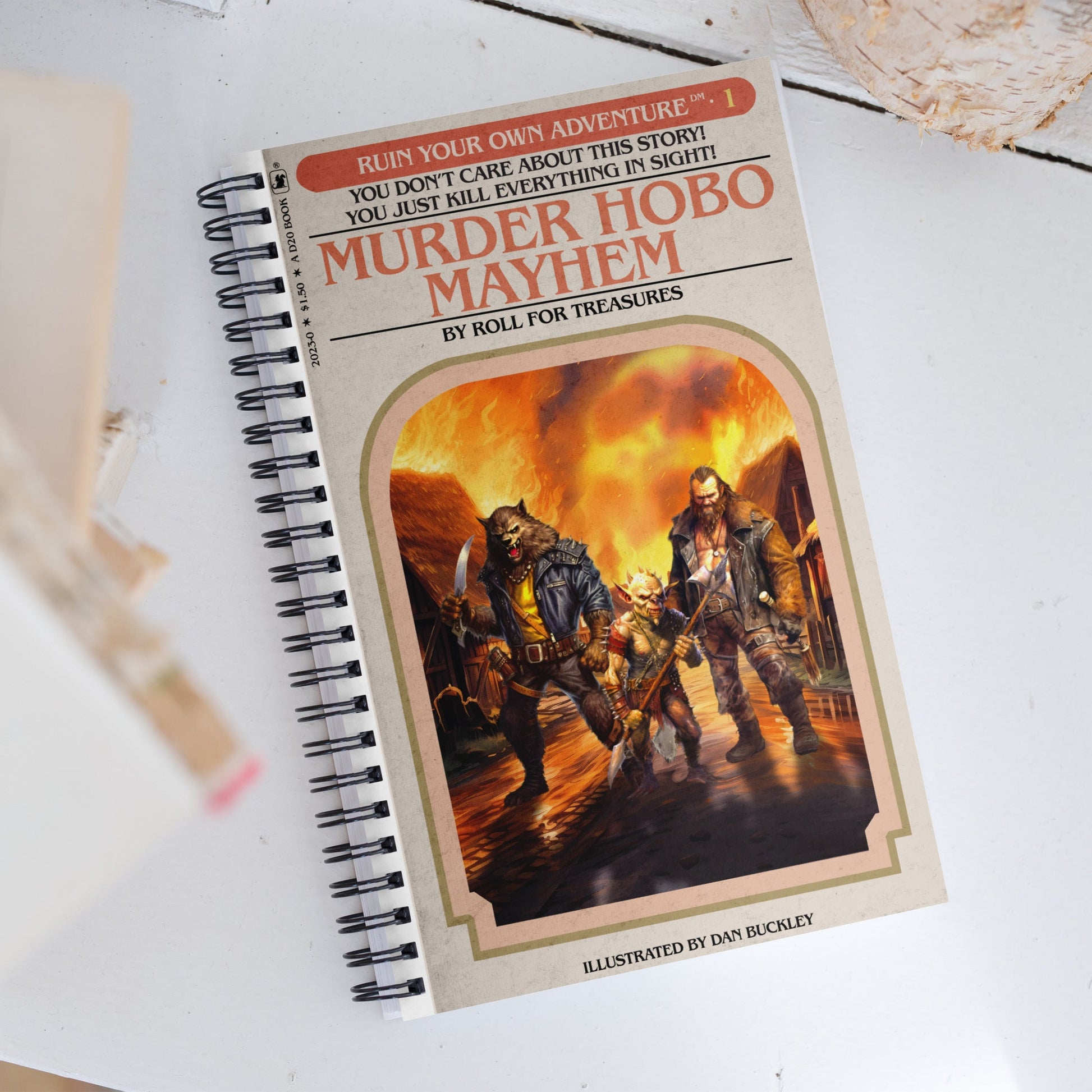 Murder Hobo Ruin Your Own Adventure Spiral notebook - Roll For Treasures