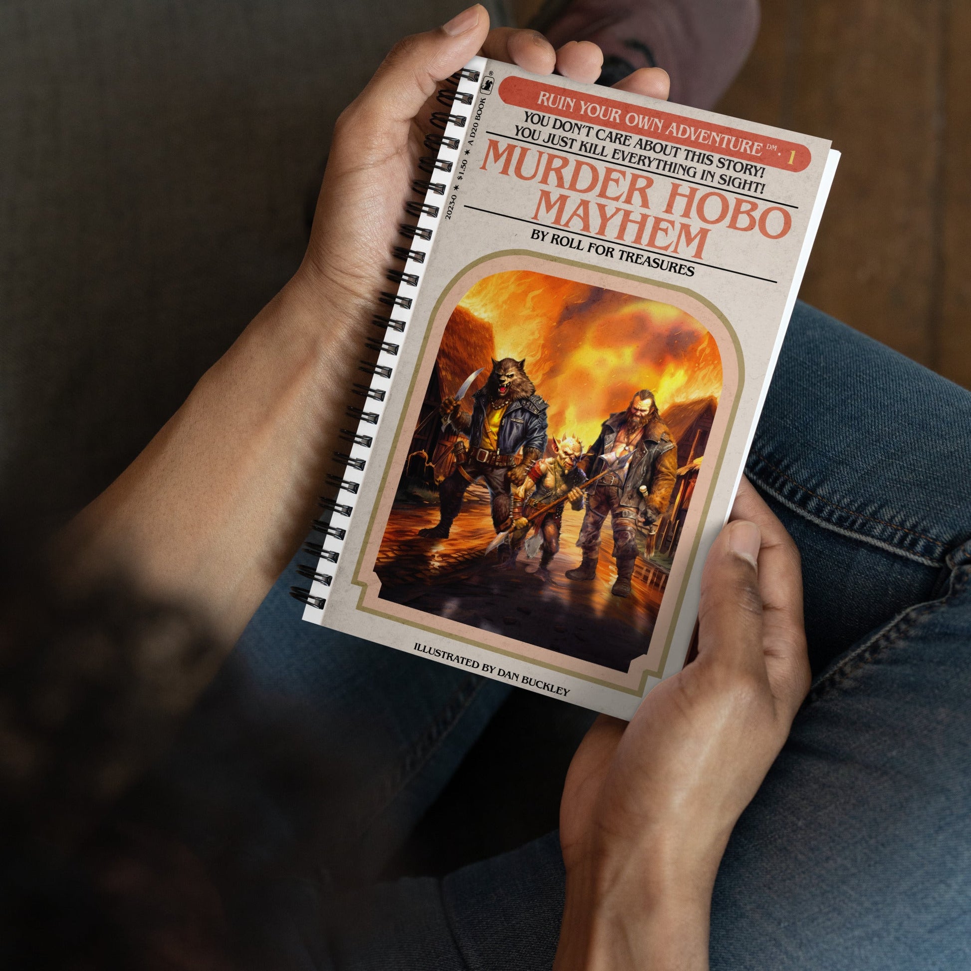 Murder Hobo Ruin Your Own Adventure Spiral notebook - Roll For Treasures